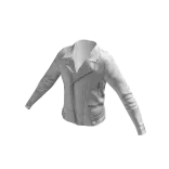 Pratinjau Collared Leather Jacket - White