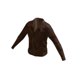 Pratinjau Collared Leather Jacket - Brown