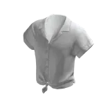 Pratinjau Tie-Front Top - White